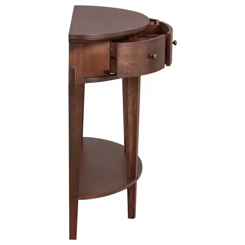Tavolo consolle curvo moderno Tavolo da divano con 3 cassetti e 1 ripiano per corridoio, ingresso, soggiorno