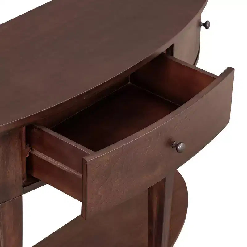 Tavolo consolle curvo moderno Tavolo da divano con 3 cassetti e 1 ripiano per corridoio, ingresso, soggiorno