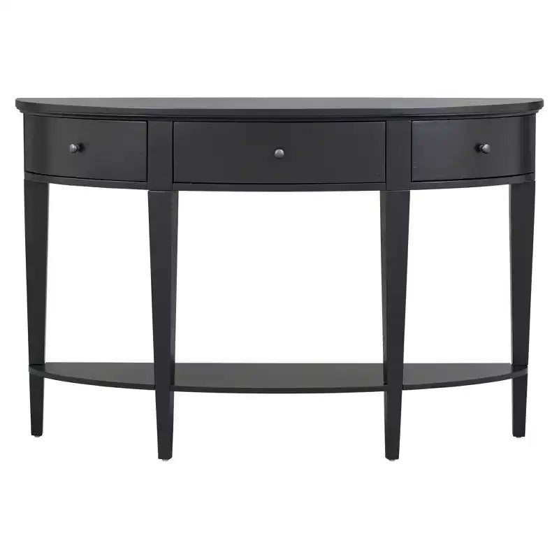 Tavolo consolle curvo moderno Tavolo da divano con 3 cassetti e 1 ripiano per corridoio, ingresso, soggiorno