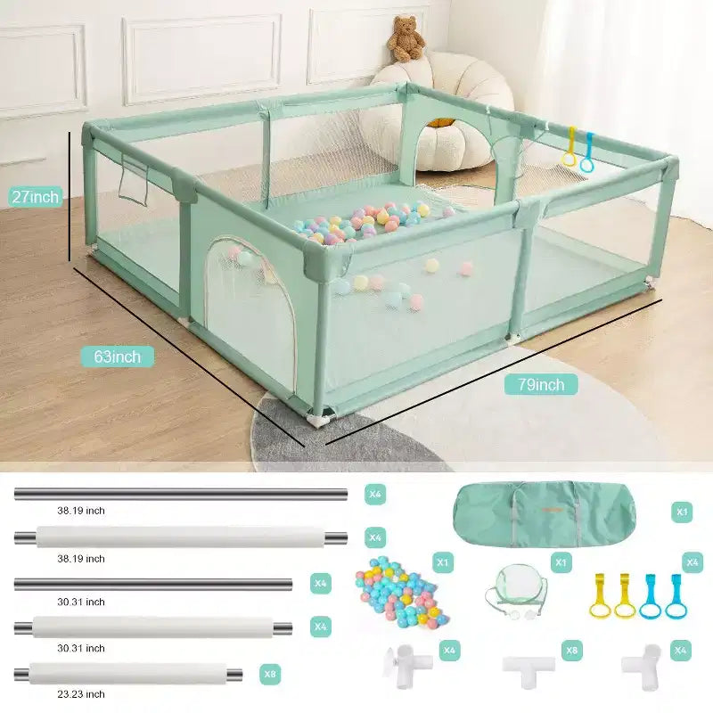 Box per neonati a 4 pannelli 79x63 Spazioso e sicuro Portatile