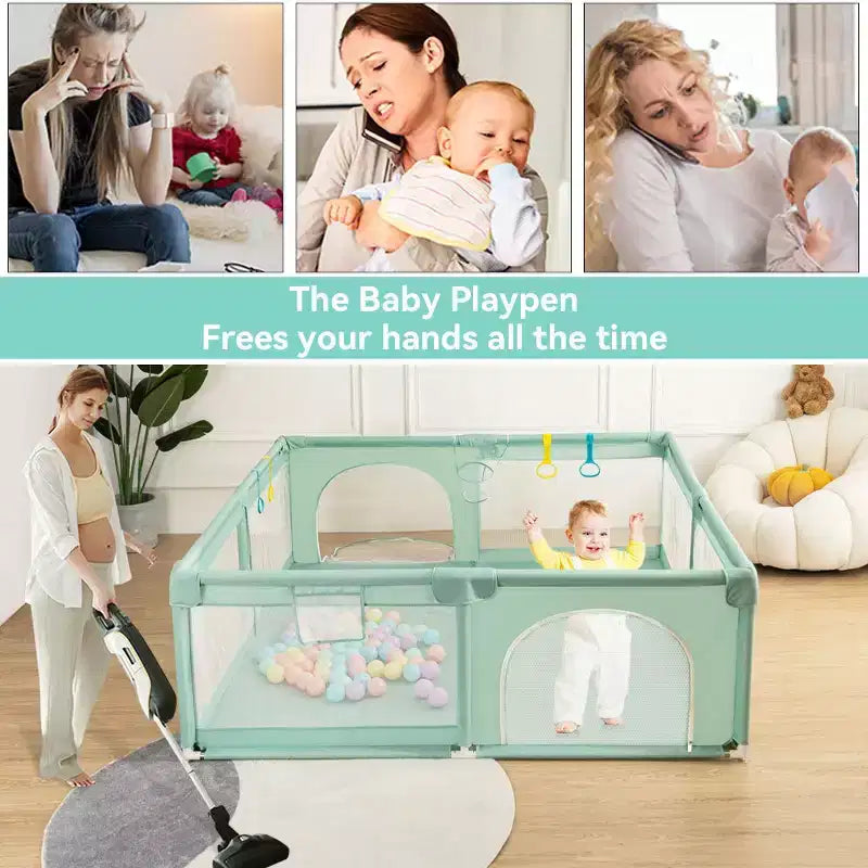 Box per neonati a 4 pannelli 79x63 Spazioso e sicuro Portatile