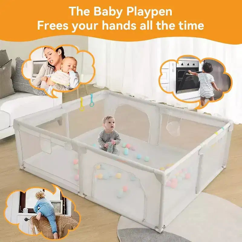 Box per neonati a 4 pannelli 79x63 Spazioso e sicuro Portatile