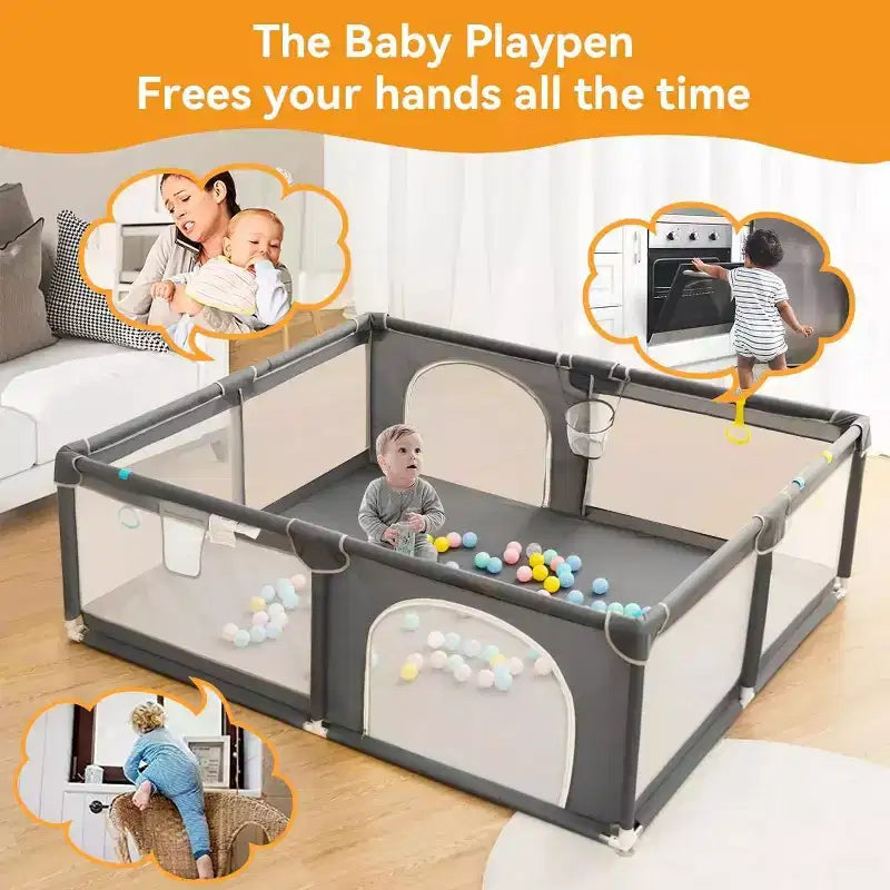Box per neonati a 4 pannelli 79x63 Spazioso e sicuro Portatile