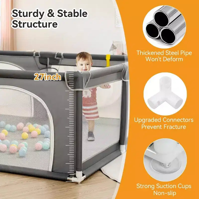 Box per neonati a 4 pannelli 79x63 Spazioso e sicuro Portatile