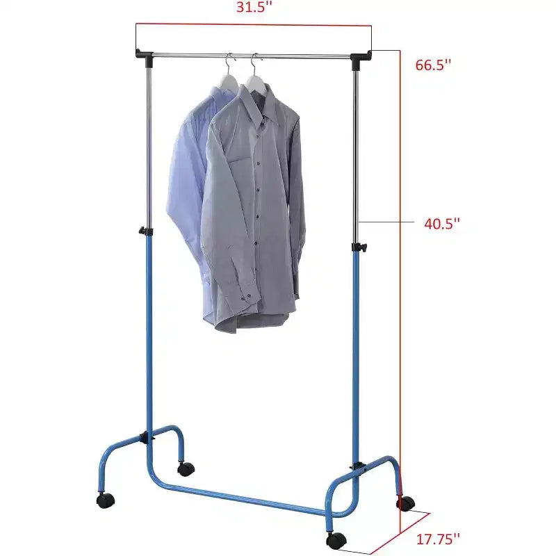 Stand appendiabiti con asta standard, organizer per vestiti su ruote per appendere gli abiti