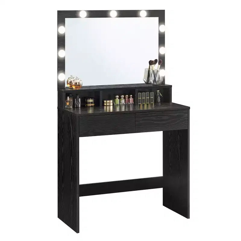 Toeletta con Specchio e Luci, Mobile Trucco con Grande Specchio, Luminosità Regolabile, Tavolo da Trucco, Moderna Scrivania per il Trucco