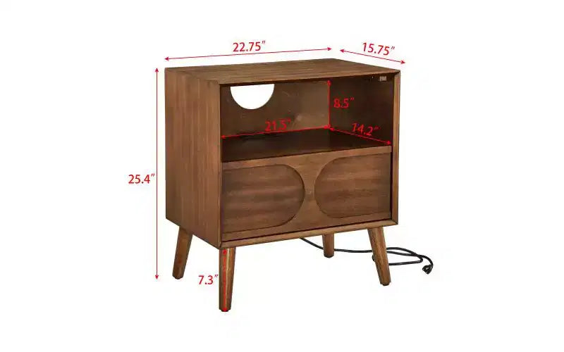 Carrello da portata per vino a 2 ripiani 73 cm Ciliegio, Ripiani in legno, Portabottiglie per 3 bottiglie, Rotelle con freno