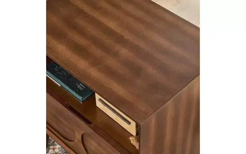 Carrello da portata per vino a 2 ripiani 73 cm Ciliegio, Ripiani in legno, Portabottiglie per 3 bottiglie, Rotelle con freno