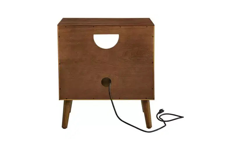 Carrello da portata per vino a 2 ripiani 73 cm Ciliegio, Ripiani in legno, Portabottiglie per 3 bottiglie, Rotelle con freno