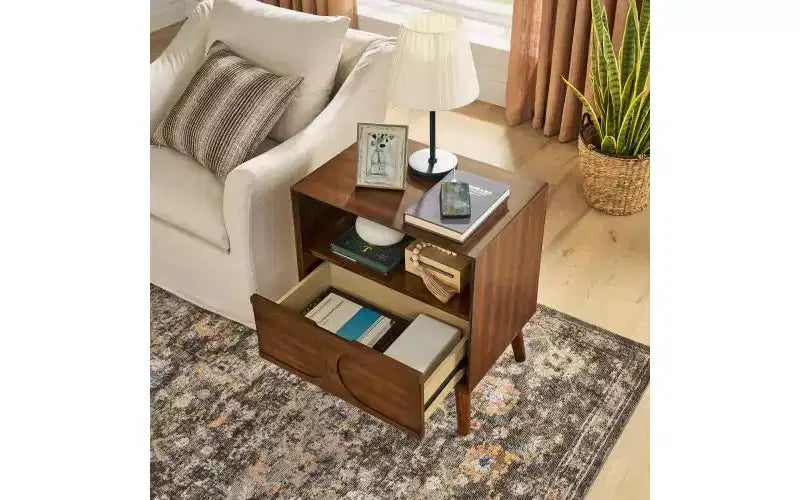 Carrello da portata per vino a 2 ripiani 73 cm Ciliegio, Ripiani in legno, Portabottiglie per 3 bottiglie, Rotelle con freno