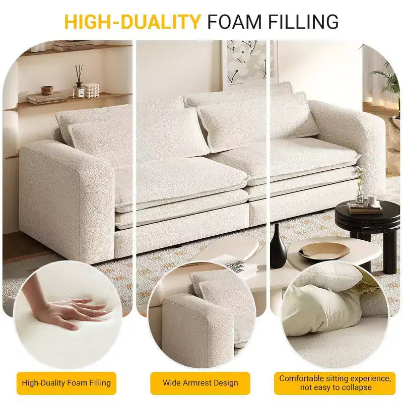 Divano Letto Estraibile King Size, Divano Letto Convertibile 3-in-1 in Teddy con 2 Cuscini Lombari