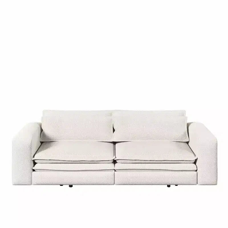 Divano Letto Estraibile King Size, Divano Letto Convertibile 3-in-1 in Teddy con 2 Cuscini Lombari