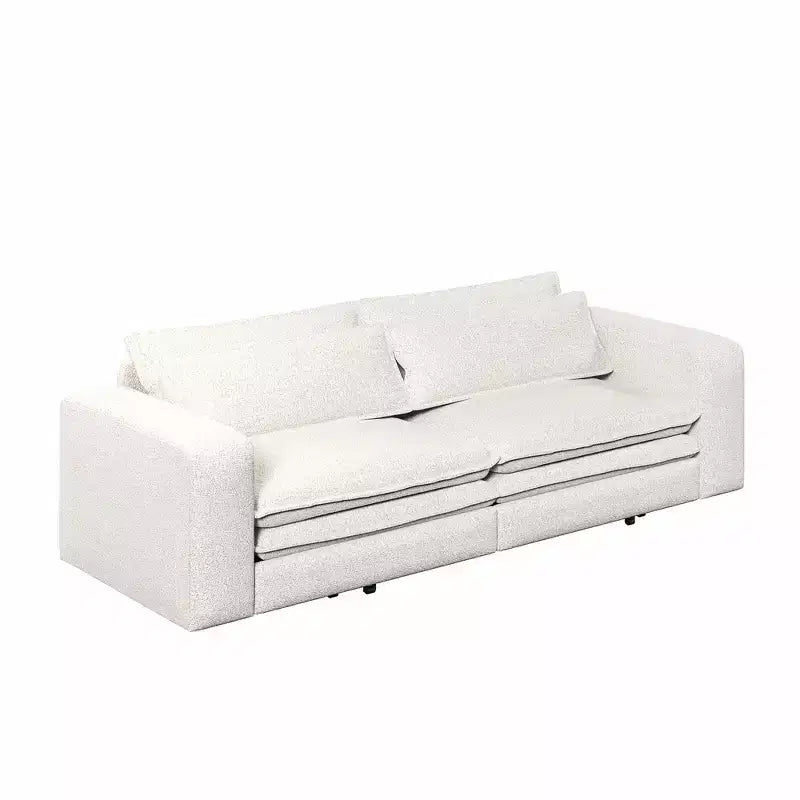 Divano Letto Estraibile King Size, Divano Letto Convertibile 3-in-1 in Teddy con 2 Cuscini Lombari