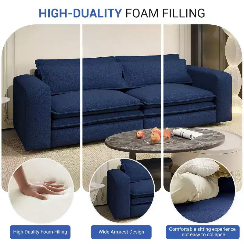 Divano Letto Estraibile King Size, Divano Letto Convertibile 3-in-1 in Teddy con 2 Cuscini Lombari