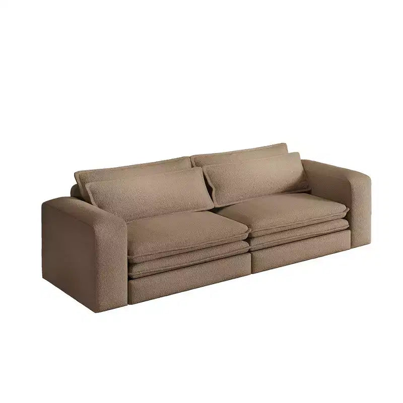 Divano Letto Estraibile King Size, Divano Letto Convertibile 3-in-1 in Teddy con 2 Cuscini Lombari