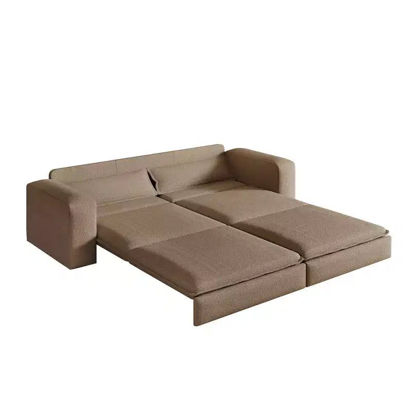 Divano Letto Estraibile King Size, Divano Letto Convertibile 3-in-1 in Teddy con 2 Cuscini Lombari