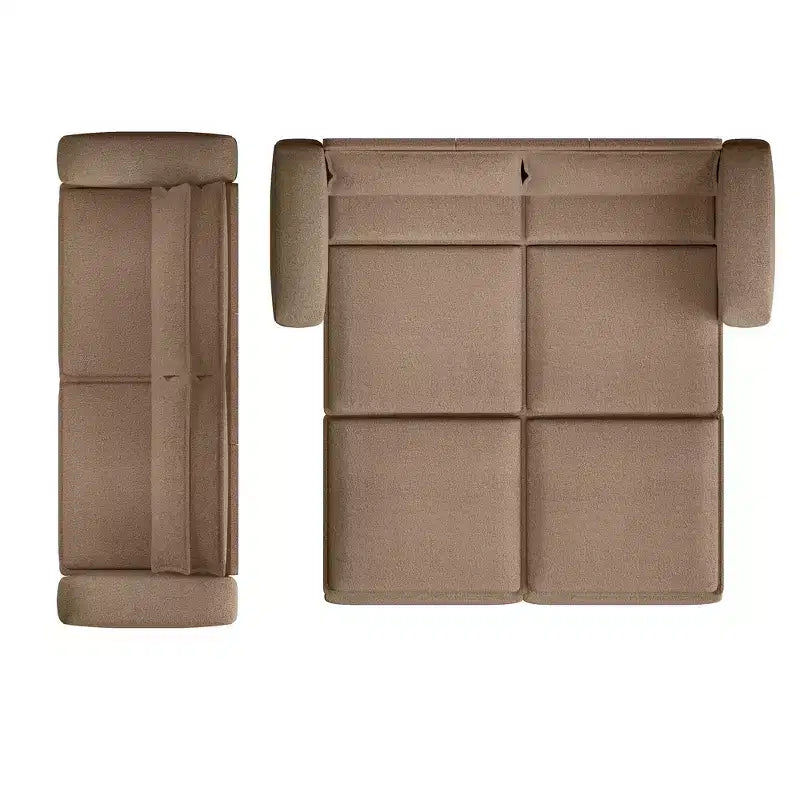 Divano Letto Estraibile King Size, Divano Letto Convertibile 3-in-1 in Teddy con 2 Cuscini Lombari