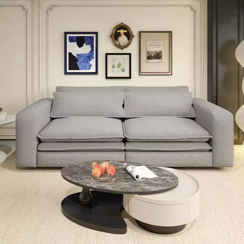 Divano Letto Estraibile King Size, Divano Letto Convertibile 3-in-1 in Teddy con 2 Cuscini Lombari