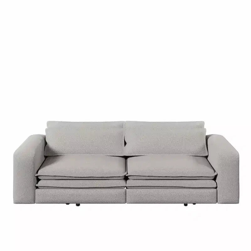 Divano Letto Estraibile King Size, Divano Letto Convertibile 3-in-1 in Teddy con 2 Cuscini Lombari