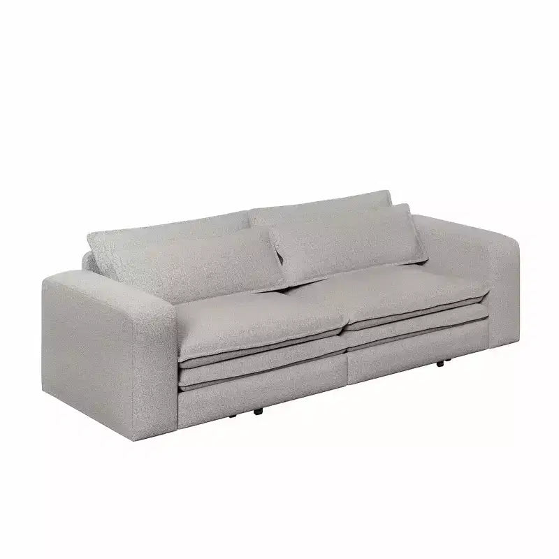 Divano Letto Estraibile King Size, Divano Letto Convertibile 3-in-1 in Teddy con 2 Cuscini Lombari
