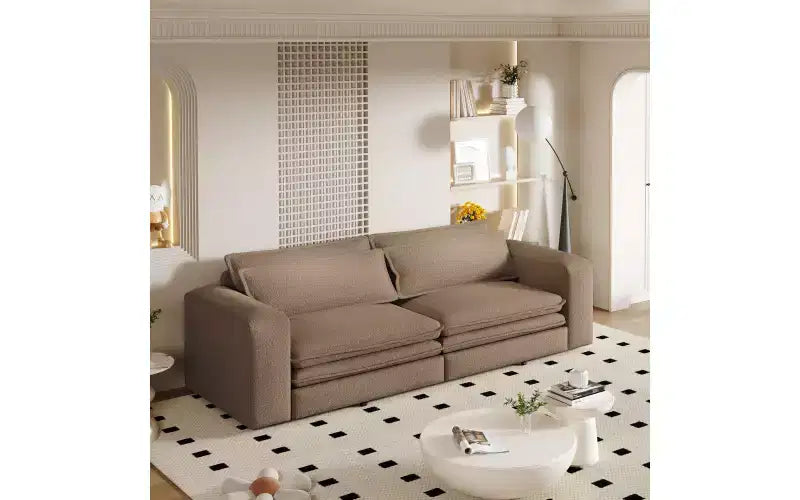 Divano Letto Estraibile King Size, Divano Letto Convertibile 3-in-1 in Teddy con 2 Cuscini Lombari