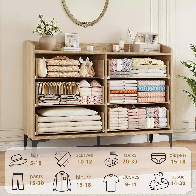 Cassettiera per Camera da Letto, Cassettiera Larga 120 cm con Prese di Corrente, Cassettiera in Legno per Soggiorno
