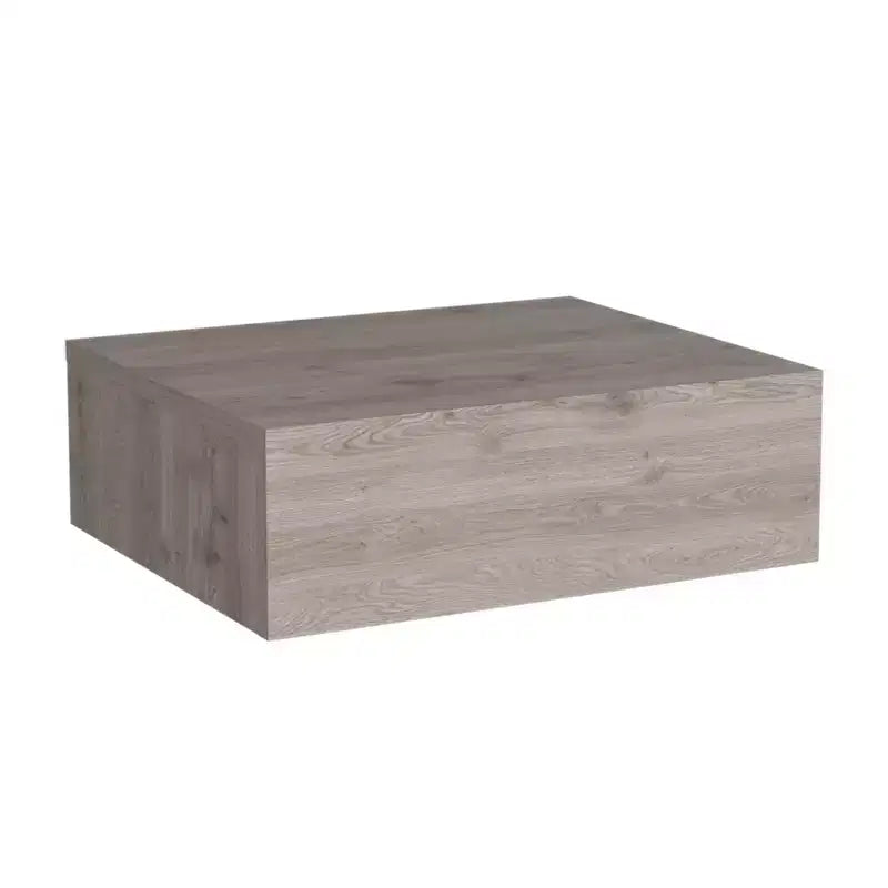 Comodino flottante con un cassetto in legno grigio