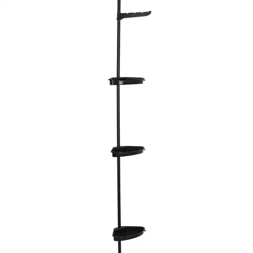 Adjustable Corner Shower Caddy  4-Shelf Rust-Proof Tension Pole (101.6-122 Inch). Includes Rubber Pads for Stable, No-Tool Installation