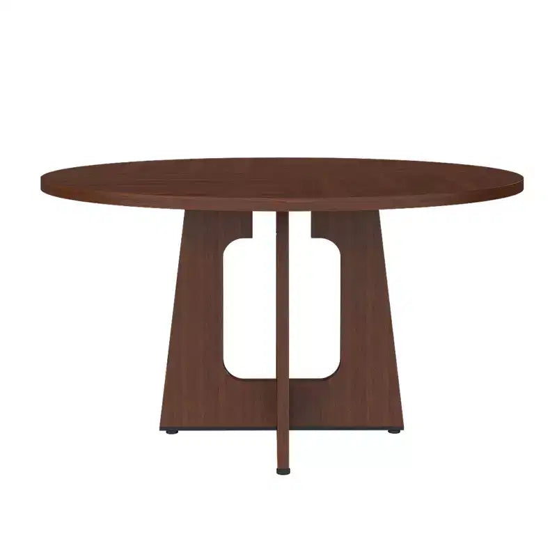 Tavolo da pranzo rotondo per 4 persone, tavolo da cucina in stile rustico, tavolo circolare in MDF con finitura effetto legno, capacità di carico di 136 kg per sala da pranzo, cucina, soggiorno
