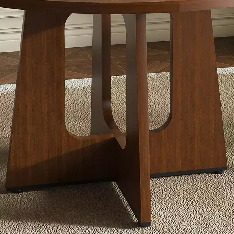 Tavolo da pranzo rotondo per 4 persone, tavolo da cucina in stile rustico, tavolo circolare in MDF con finitura effetto legno, capacità di carico di 136 kg per sala da pranzo, cucina, soggiorno
