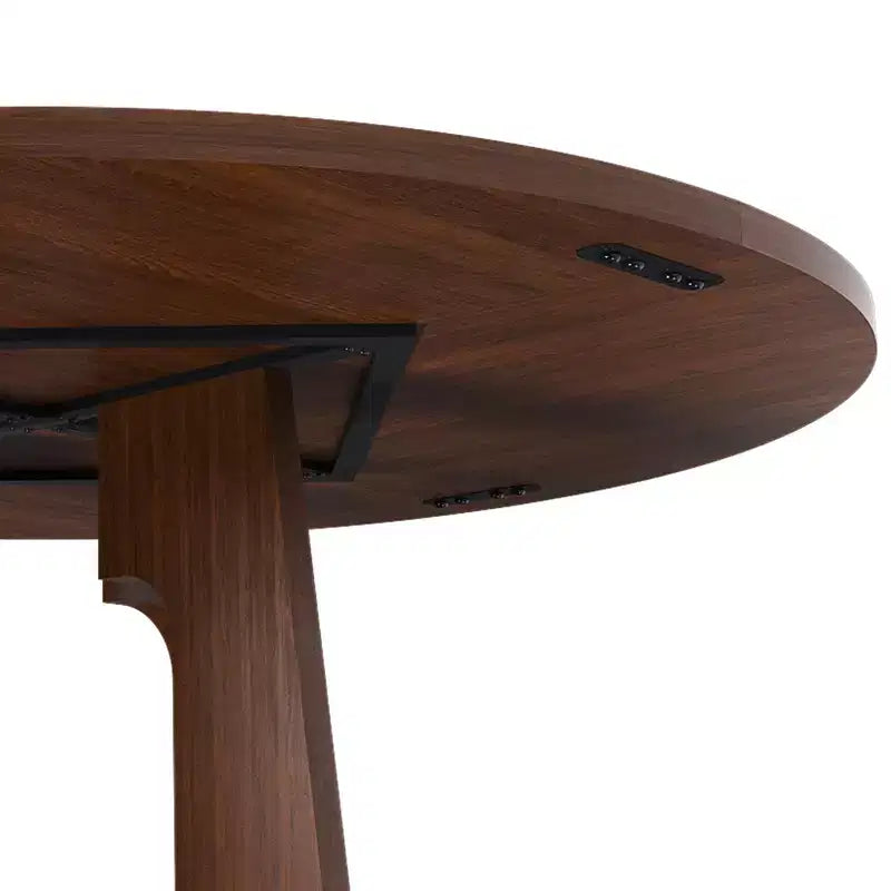 Tavolo da pranzo rotondo per 4 persone, tavolo da cucina in stile rustico, tavolo circolare in MDF con finitura effetto legno, capacità di carico di 136 kg per sala da pranzo, cucina, soggiorno