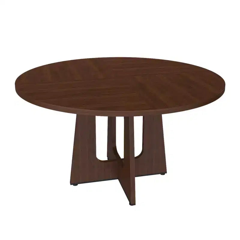Tavolo da pranzo rotondo per 4 persone, tavolo da cucina in stile rustico, tavolo circolare in MDF con finitura effetto legno, capacità di carico di 136 kg per sala da pranzo, cucina, soggiorno