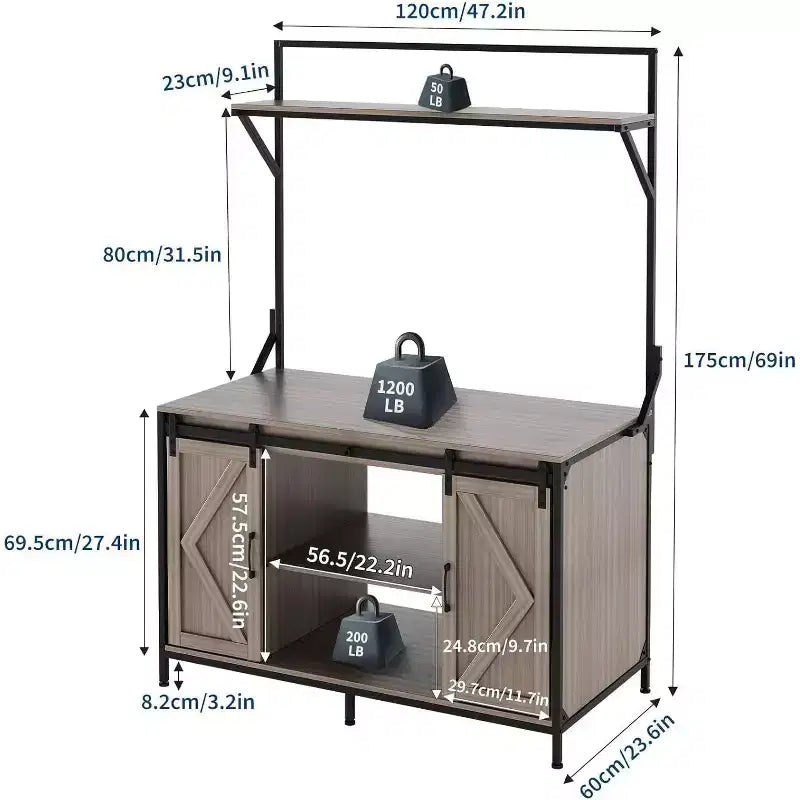 Supporto per acquario e terrario per un massimo di 450 litri, con piano da 122x61 cm, presa di corrente integrata, ideale per draghi barbuti, tartarughe e pesci