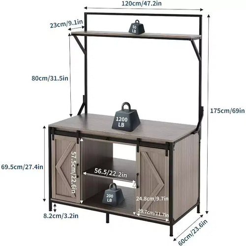 Supporto per acquario e terrario per un massimo di 450 litri, con piano da 122x61 cm, presa di corrente integrata, ideale per draghi barbuti, tartarughe e pesci