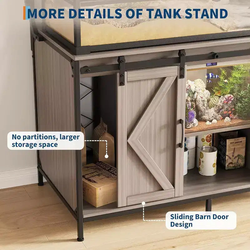 Supporto per acquario e terrario per un massimo di 450 litri, con piano da 122x61 cm, presa di corrente integrata, ideale per draghi barbuti, tartarughe e pesci