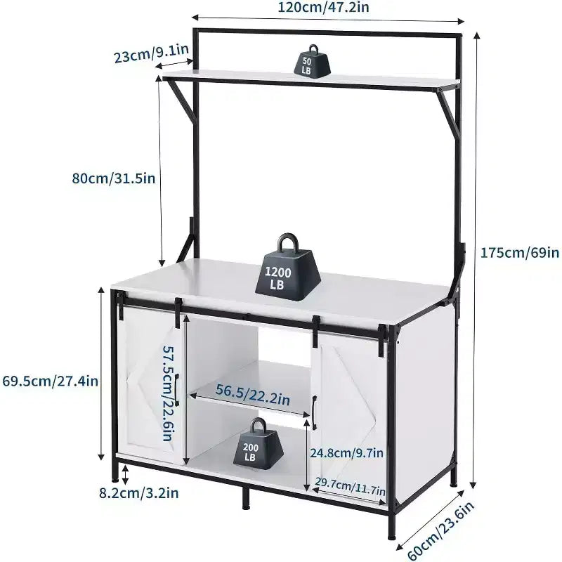 Supporto per acquario e terrario per un massimo di 450 litri, con piano da 122x61 cm, presa di corrente integrata, ideale per draghi barbuti, tartarughe e pesci