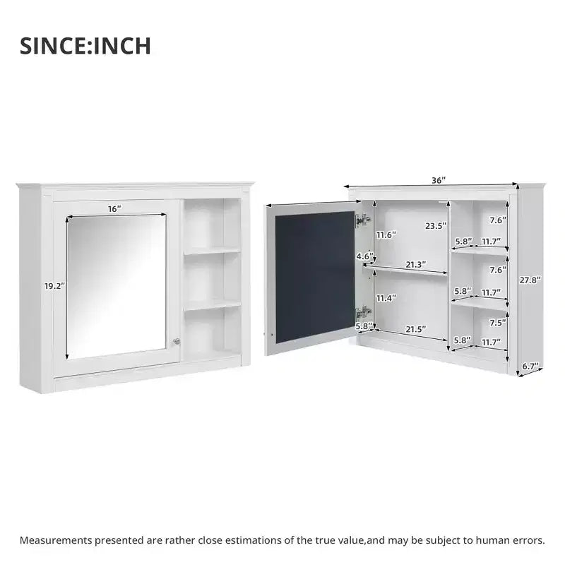 Mobiletto da parete moderno per bagno con specchio e ripiano regolabile