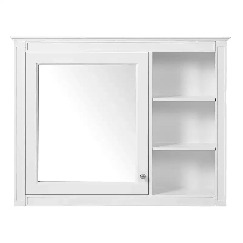 Mobiletto da parete moderno per bagno con specchio e ripiano regolabile