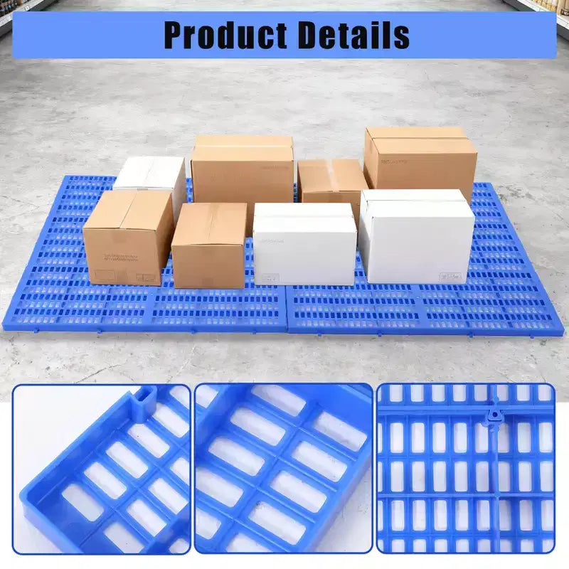 Pedane in plastica per carichi pesanti, basi di stoccaggio resistenti all'umidità e impermeabili, design ad incastro per uso in garage, officina e industria