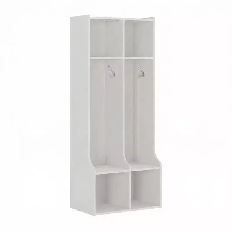Appendiabiti con 2 sezioni, 4 scomparti e 4 ganci, resistente organizer per bambini per casa, sala studio, asilo nido o scuola materna, facile accesso