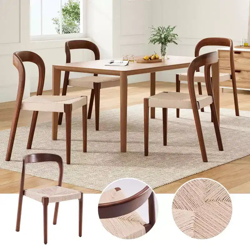 Sedia da pranzo impilabile in legno di frassino Mid-Century, sedia da casa in legno completamente assemblata