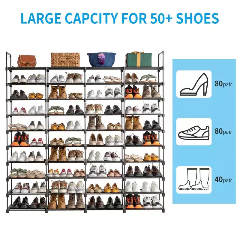 Organizzatore porta scarpe, Scarpiera da ingresso, Contiene 80 paia, Scarpiera modulare