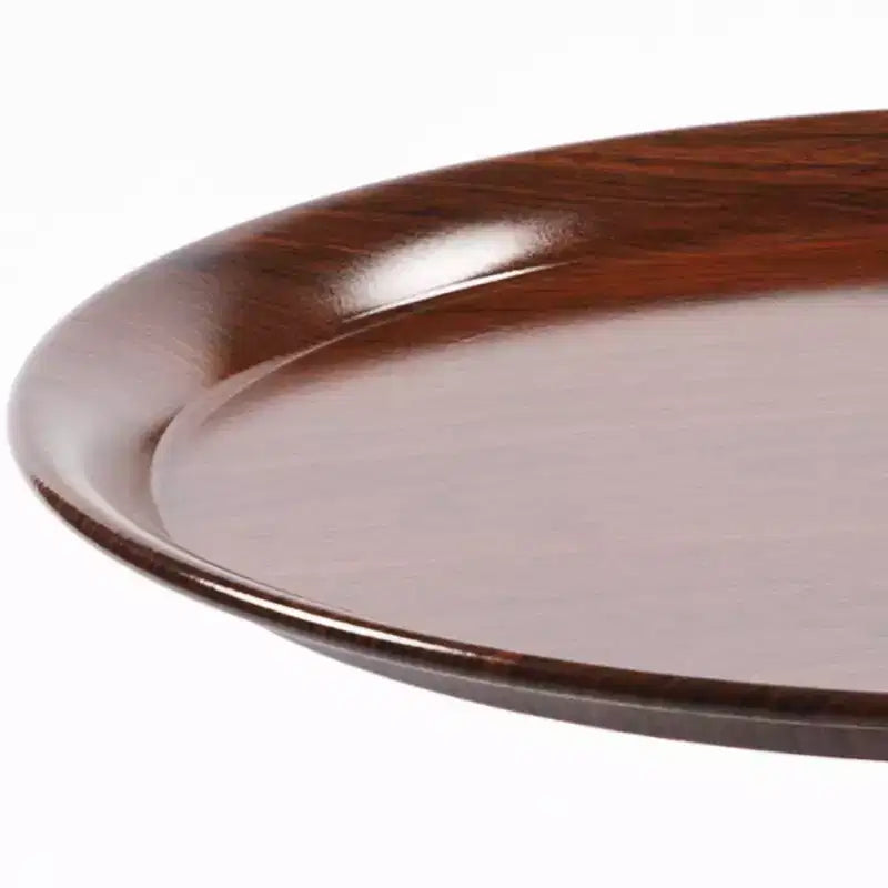 Tavolino rotondo con base a coda di sirena, tavolino d'appoggio in metallo in stile Art Déco, tavolino laterale minimalista a vassoio per piccoli spazi (Marrone Noce)
