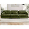 MAYEERTY Extra large 3 Seat Modern Velvet Sofa Cloud Like Comfortable Seat and Back Support with Waist Pillows and Throw Pillows Olive Green