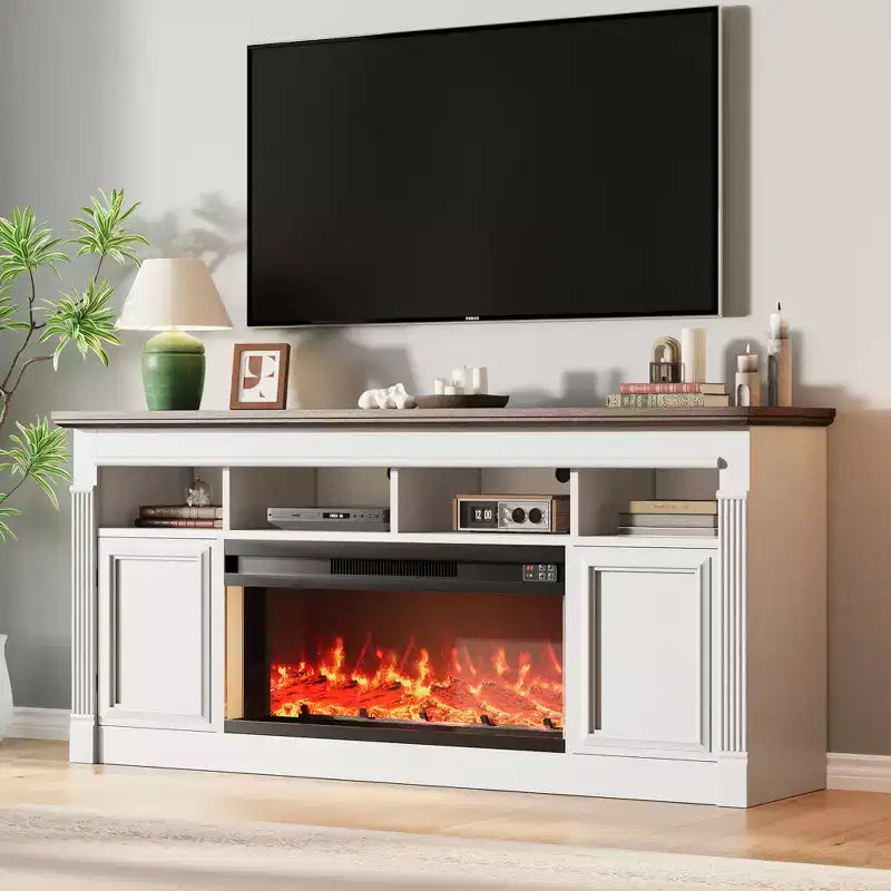 Cassettiera da camera da letto, Comò in tessuto con ripiano in legno, Armadio autoportante