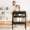 Folding Baby Changing Table Portable with Waterproof Pad,Adjustable Height Station with Storage Drawers, Mobile Nursery Organizer for Newborn&Infant
