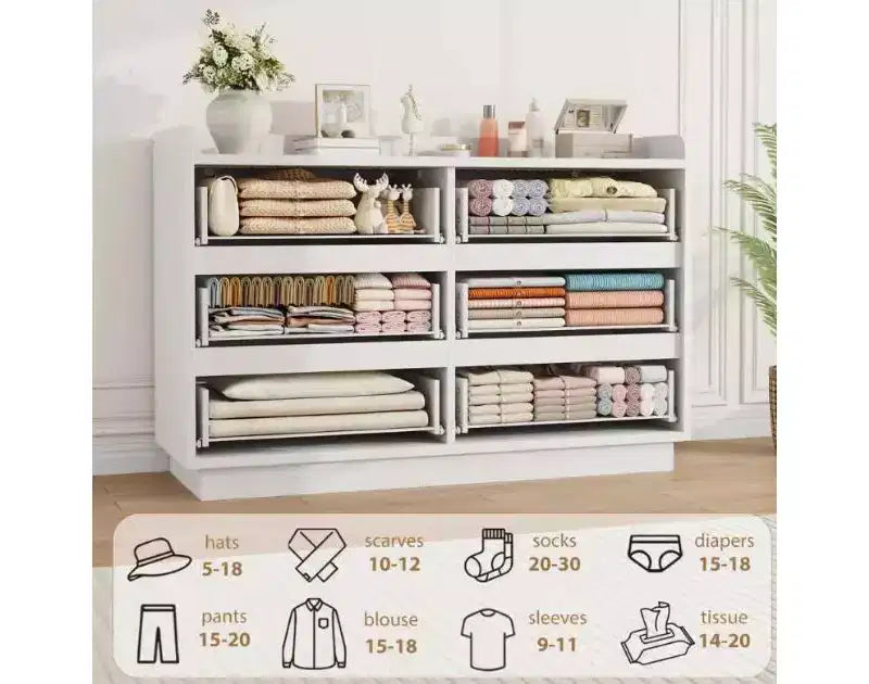 Cassettiera per camera da letto, 120 cm Comò in legno con 2 cassetti in vetro per ingresso e organizzazione