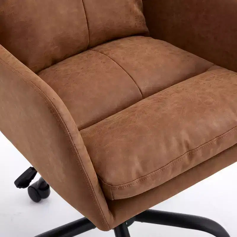 Sedia da ufficio in pelle PU Premium con regolazione dell'altezza - Adatta per ufficio, camera da letto, toeletta e altri ambienti interni