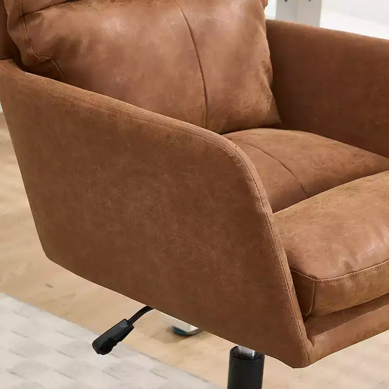Sedia da ufficio in pelle PU Premium con regolazione dell'altezza - Adatta per ufficio, camera da letto, toeletta e altri ambienti interni