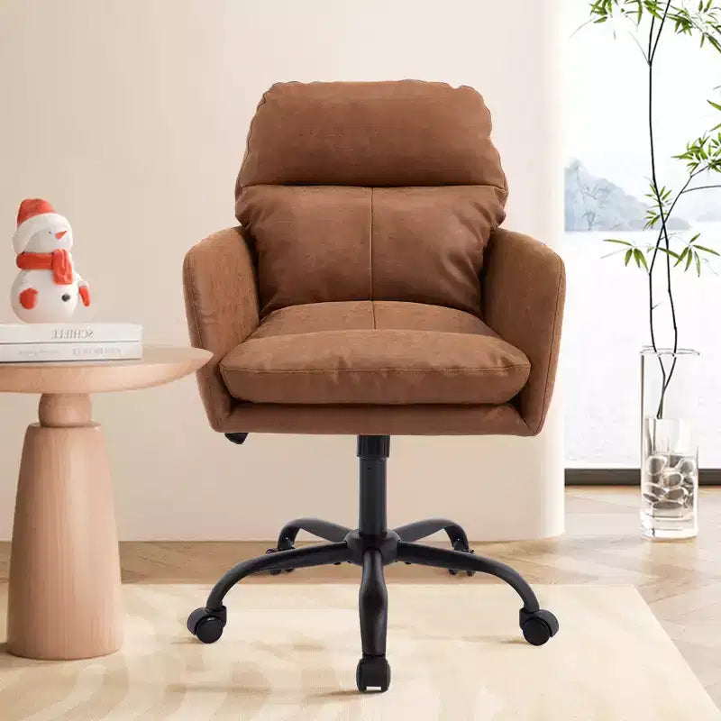Sedia da ufficio in pelle PU Premium con regolazione dell'altezza - Adatta per ufficio, camera da letto, toeletta e altri ambienti interni